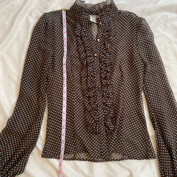 Vintage polka dot frilly blouse - Picture 2 of 3